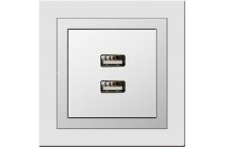 China Laffey USB Charger Socket , Dual Usb Wall Socket 100-240V AC supplier