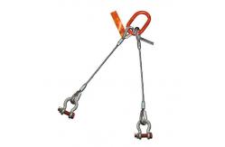China 38mm Double Leg Wire Rope Sling With Flemish Eye Sleeve And Thimble supplier