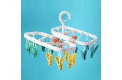 China 24 Clamps Folding Clothes Hanger Clips Hold Socks Underwear Bra Windproof supplier