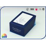 Custom Printed Blue Foil Hot Stamping Hinged Lid Cardboard Box for sale