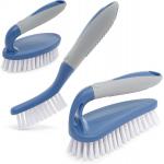 Cleaning Shower 3pcs Scrub Brush Set With Ergonomic Handle And Bristles for sale