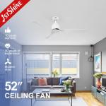 White ABS Blades No Light DC Motor Ceiling Fan With Remote Control for sale