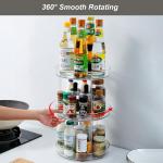 3 Tier Clear 360 Rotating Lazy Susan Tray Countertop Spice Display Rack