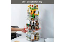 China 3 Tier Clear 360 Rotating Lazy Susan Tray Countertop Spice Display Rack supplier