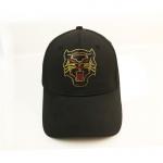 ACE BSCI Animal Pattern Rhinestone Black Baseball Cap / Satin Baseball Cap Black Metal Buckle for sale