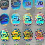 Customized Logo Circle Holographic Label Stickers Round Rainbow Effect Decal for sale