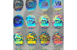 China Customized Logo Circle Holographic Label Stickers Round Rainbow Effect Decal supplier