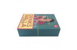 China Rectangle Blue Solid Magnetic Gift Box With Ribbon supplier