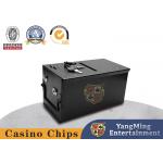Metallic Iron Material Casino Lockable Cash Box With Two Locks For Tip And Chip Storage for sale