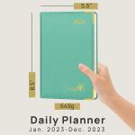 Green ODM A5 Planner 2023 Daily Schedule Sponge Filled Hardcover Monthly Tabs