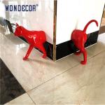 Geometric Cat Stainless Steel Modern Sculpture Passing Through Wall for sale
