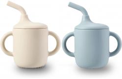 China Microwaveable Silicone Kitchen Product Baby Cup With Straw Reusable supplier