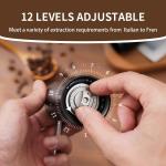 Hand Crank Burr Electric Handheld Coffee Grinder Adjustable 28g Portable Wooden