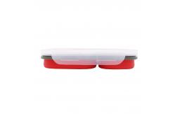 China BPA Free Collapsible Silicone Food Storage Container With 2 Compartments supplier