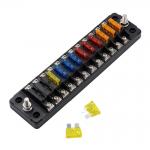 12Way Blade ATC Fuse Automotive Marine Panel With Negative Bus Waterproof Protection Cover 12v Circuits Atc Ato Blade Fuse Block for sale
