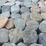 Natural stone Yellow Mix Slate Tiles And Flagstone , Slate Stepping Stones Moisture Proof for sale