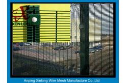 China PVC Coated Welded 4mm Heat Treated Metal Security 358 Fence With Barbed Wire supplier
