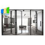 Low - E Glass Accordion Balcony Custom Bi Fold Aluminum Glass Doors For Veranda for sale