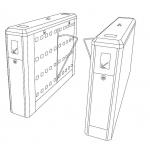 600mm Retractable Bi directional Flap Barrier Gate WITH high sensitivity infrared photocell