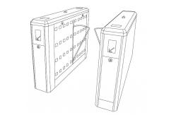 China 600mm Retractable Bi directional Flap Barrier Gate WITH high sensitivity infrared photocell supplier