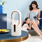 Wholesale Leafless Electric Mist Fan 2200mAh Large Battery Well Design Cold Mist Humidifier Portable Safety Mist Fan Humidifier for sale