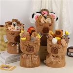 Capybara doll bouquet happiness holiday gift plush cute birthday toy hug bucket decoration arrangement for sale