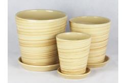 China Single Quantity Handcrafted Ceramic Containers Drainage For Flourishing Plants supplier
