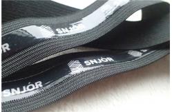 China Fashion Polyester Soft Elastic Band , Black Elastic Tape With Screen Printing Logo supplier