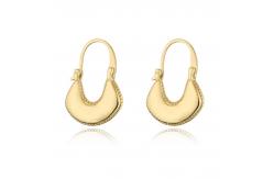 China 925 Sterling Silver Glossy 18k Gold Plated Brass Earrings Globe Ball Bag Shaped supplier