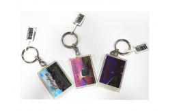 China Zinc Alloy 3D Acrylic Keychains / Key Rings With OEM Paper Card Bag supplier