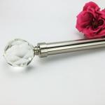 Crystal Round Stainless Steel Curtain Rods Double Ends for sale
