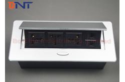 China Smart Office Desktop Hidden Hydraulic Pop Up Power Socket Box 3* Universal power supplier