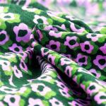 170gsm Organic Cotton Stretch Knitted Fabric Floral Dot Printed For Garments for sale