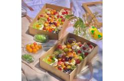 China Kraft Picnic Box with Window 3-Compartment Eco-Friendly Packaging supplier