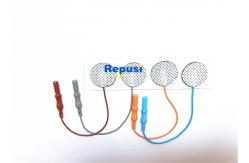 China 4 DISCS Ag AgCl Sensor EMG Disposable Surface Electrodes With 10cm Wire supplier