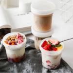 OEM 200ml Plastic Food Jars Ice Cream Cup With Cap