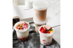 China OEM 200ml Plastic Food Jars Ice Cream Cup With Cap supplier