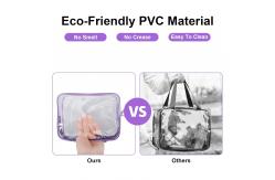 China Purple waterproof durable lager capacity cosmetic bag with handle supplier