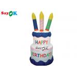 Backyard Party PVC Plastic Inflatable Birthday Cake For Decorations for sale