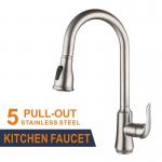 Thick Stainless Steel Kitchen Mixer Tap With Pull Out Spray for sale