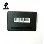 Deboss Text  Blank Metal Business Cards , Black Metallic Business Cards With Bar Code for sale
