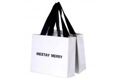 China Recyclable Disposable White Kraft Paper Shopping Bags For Clothes supplier