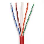 23AWG 250MHz Ethernet UTP CAT6 Cable 1Gbps Red PVC 500ft Network for sale