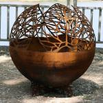 Patio Decorative Sphere Outdoor Fire Pit With Durable material corten steel - 600mm Diameter for sale