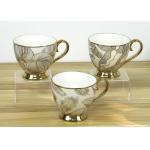 New bone china footed mug with electroplating handgrip and foot for home/office use ceramic designs for sale