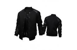 China Custom Made Varsity Mens Reflective Jacket Leather Sleeves Spring Season supplier