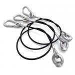 PVC Coated Wire Rope Lanyard Assembly With Eye Screw Bolt / Carabiner Snap Hook for sale