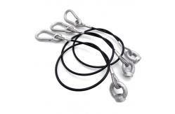 China PVC Coated Wire Rope Lanyard Assembly With Eye Screw Bolt / Carabiner Snap Hook supplier