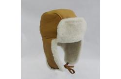 China Real fur lined trapper hats genuine leather trapper sheepskin shearling hat supplier