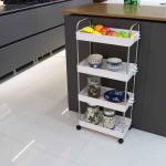 4 Tier Slim Kitchen Trolley Rack for Vegetable reusable lightweight Easy to install for sale